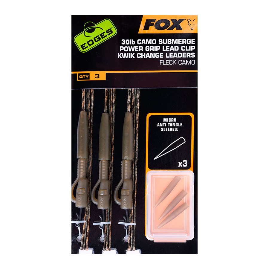 Zestaw Bezpieczny Klips Fox Edges Camo Submerge Power Grip Lead Clip Kwik Change Kit